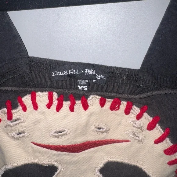 Black and Red Friday the 13th Crop Top - Picture 2 of 2